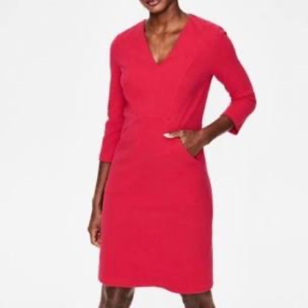 Boden Bronte Red Ottoman Dress with Pockets Sz. 4